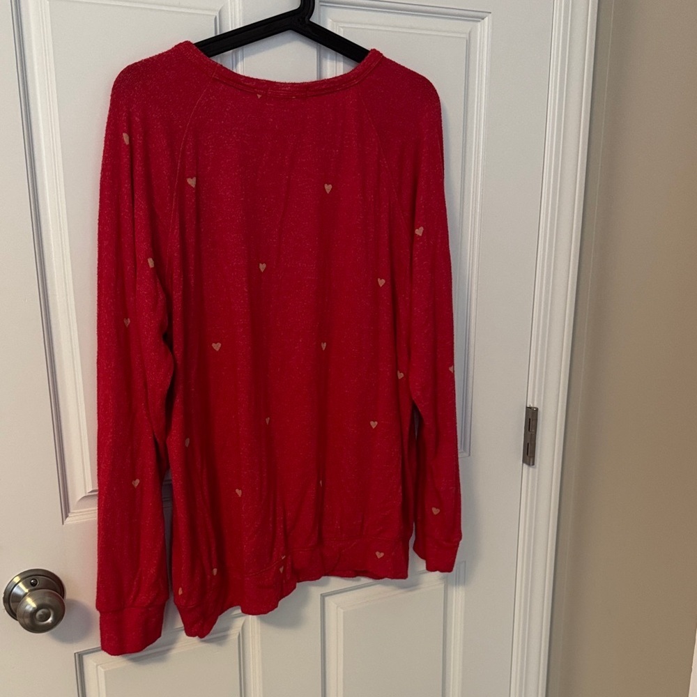 Buffalo David Bitton Valentines Day Red Sweater with Heart Accents - Picture 3 of 5